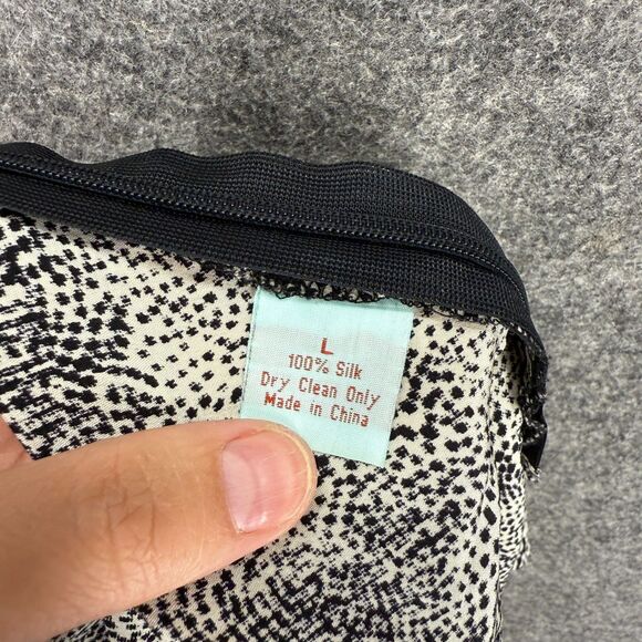 Geren Ford Skirt Women L Large Black Animal Print Silk A-Line Midi Silk Casual - Picture 6 of 7